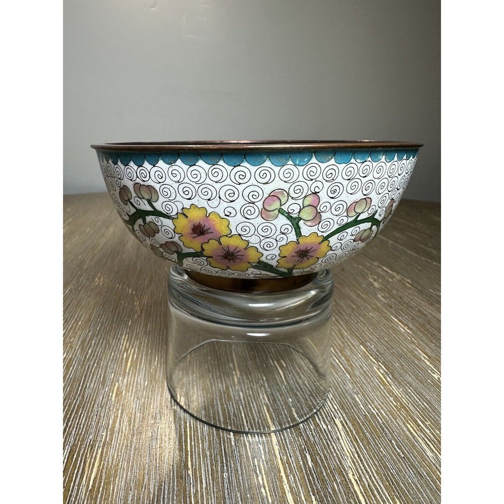 5” Cloisonné Bowl With Cherry Blossoms & Branches Design - Chinese